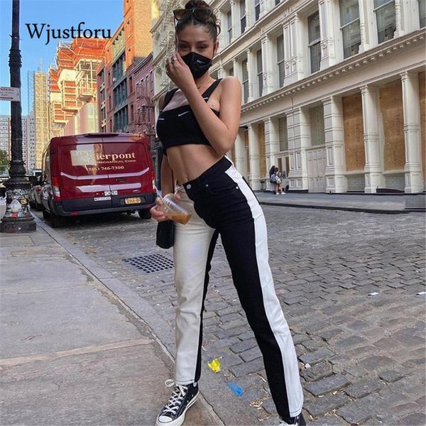 

women's pants & capris wjustforu streetwear patchwork women winter sweatpants joggers high waist wide leg casual trousers harajuku fema, Black;white