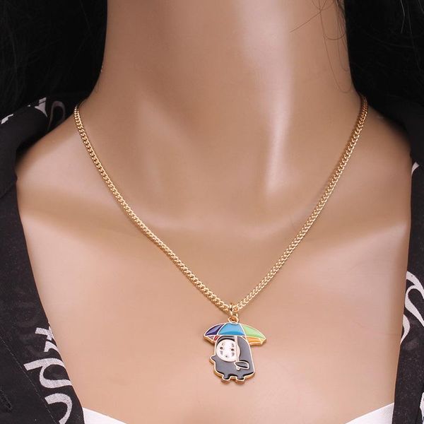 

pendant necklaces woman no face male necklace women chain lovers jewelry wedding gold color trendy kpop party zinc alloy collier, Silver
