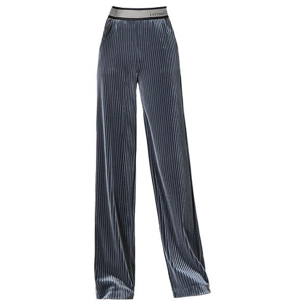 

women's pants & capris autumn winter loose leisure high waist wide-leg fashion solid color all-match corduroy trousers female, Black;white