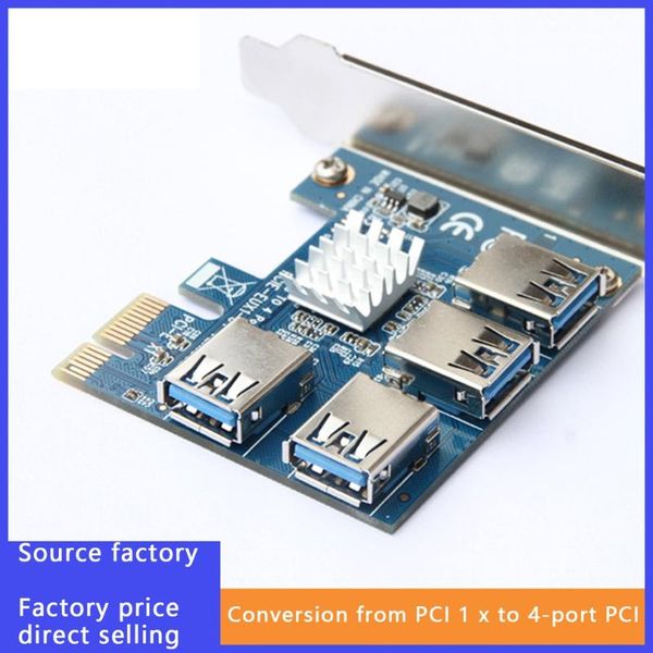 

pcie 1 to 4 pci-express 16x slots riser card pci-e 1x to external 4 pci-e usb 3.0 adapter multiplier card for miner