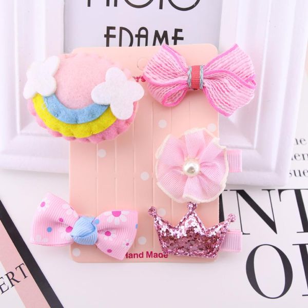 

hair accessories factory direct sales barrettes plush headdress princess lady baby children's ornaments set, Slivery;white