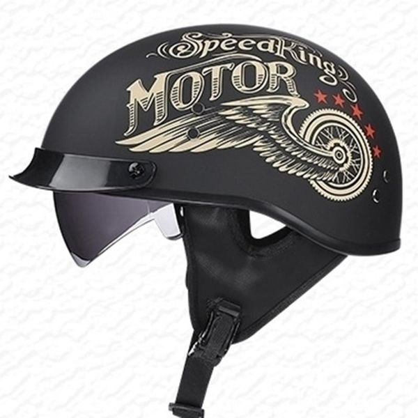 

motorcycle helmets helmet men vintage racing motocross casco de moto summer breathable motorbike half face dot certification
