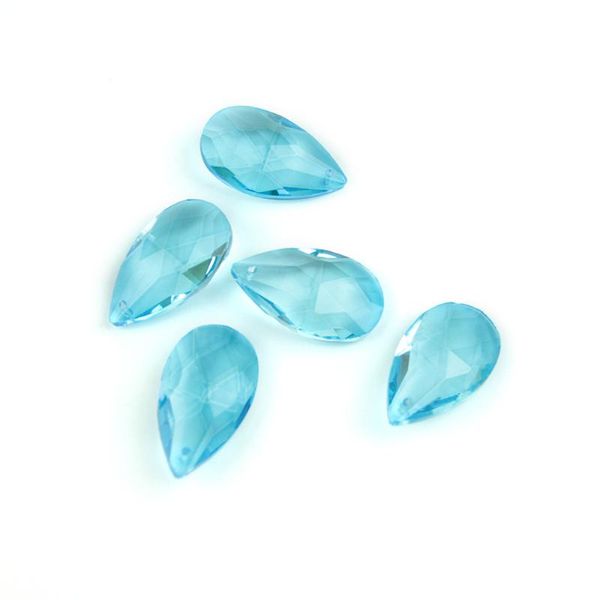 

35pcs 38mm aquamarine art glass drops chandelier pendant lamp hanging prisms multi faceted beads home x'mas decor crystal
