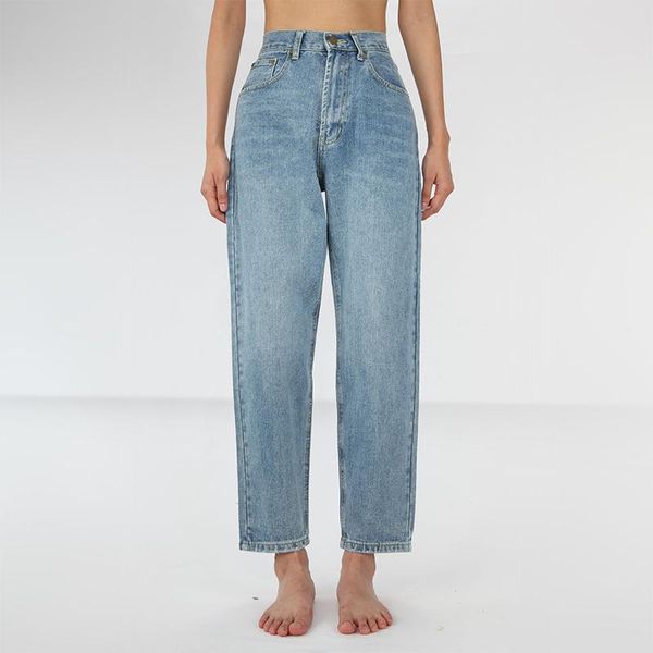

women's jeans iupl wedgie streetwear high waist loose wide leg denim pants spring and summer radish washed blue daddy women female plus