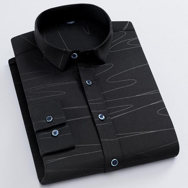 

men's flex long sleeve stretch print/checkered shirt holiday style button closure breathable thin casual standard-fit shirts, White;black