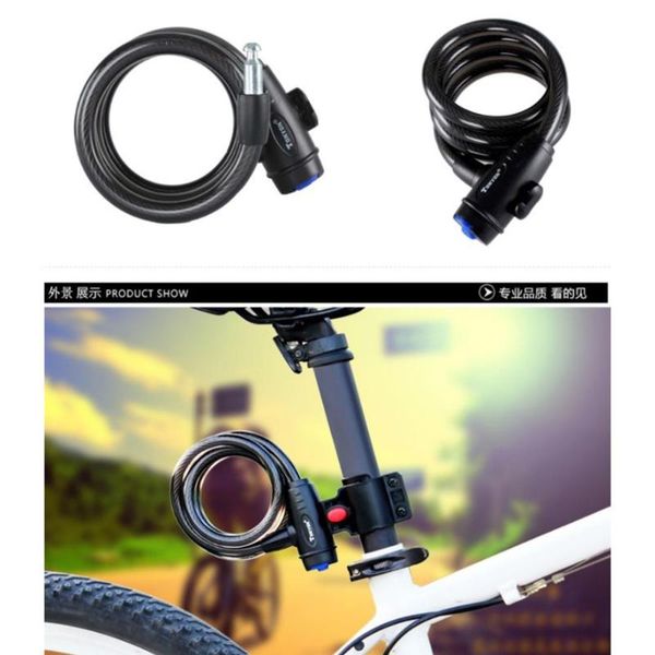 

bike locks universal lock anti-theft with 2 keys for bicycle motorcycle cycle mtb security steel rope cable lockers accessor