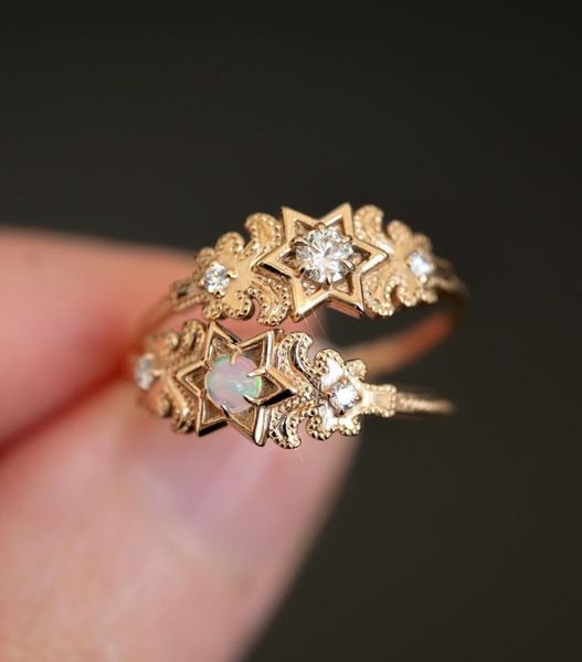 

plated beset ring selling sanjie creative star moon alloy inlaid aobao women's jewelry alloy, Silver