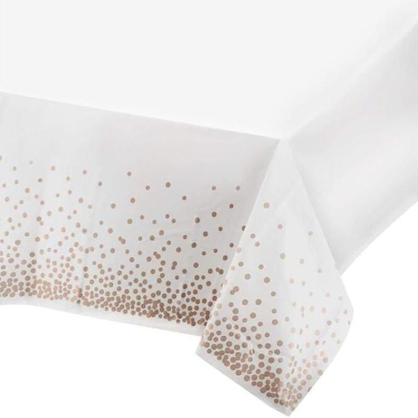 

disposable dinnerware birthday party decoration tablecloth rose gold dot shaped wedding 274x137cm banquet