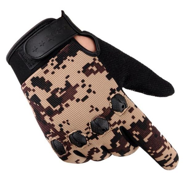 

elbow & knee pads military camo tactical training gloves full finger fishing anti-slip rubber mittens hunting camping cycling camouflage, Black;gray