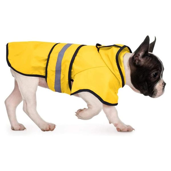 

small animal supplies s-xl pets dog clothes hooded raincoats reflective strip dogs rain coat waterproof jackets outdoor breathable for puppi