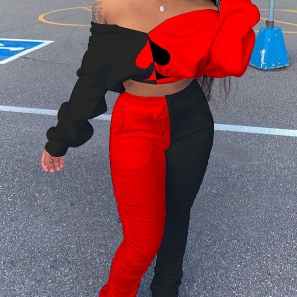 

black red slices sets of two pieces for women v deep harvest and cordon fashion suit pants new club set 1ubb, Gray