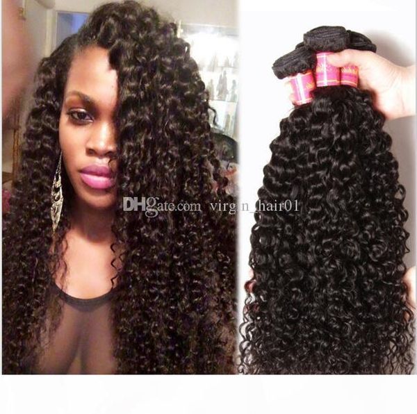 

3 bundles deep curly 9a brazilian hair wefts unprocessed human hair extensions deep wave virgin human hair bundles, Black;brown