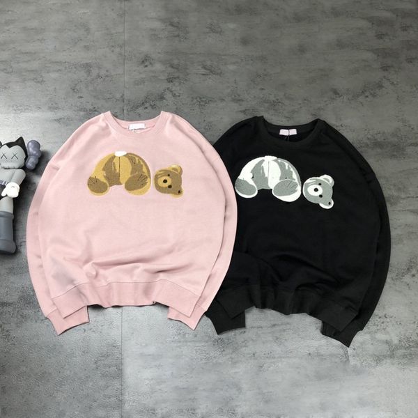 

new cotton loose fitting flocked t-shirt for autumn0, Black