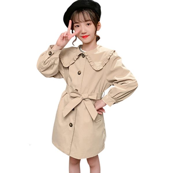 

2021 new teenage trench coats autumn khaki jacket kids clothes 10 12 12-13 year girls costume d213, Blue;gray
