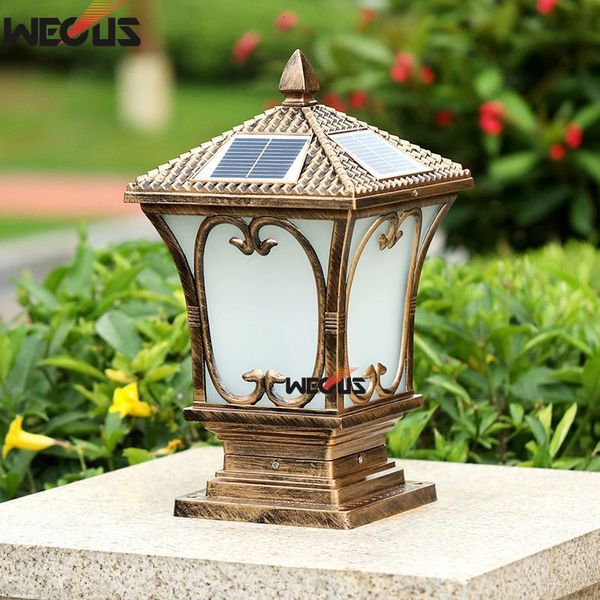

2021 new exterior position patio wall solar pillars, impermeable outdoor lamps of the garden, 20x20x38cm 2w ftms