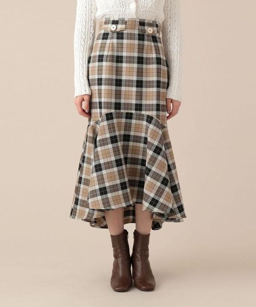 

skirts 2021 spring plaid trumpet skirt chic ireegular high waist bodycon women casual fashion mid length jupe, Black