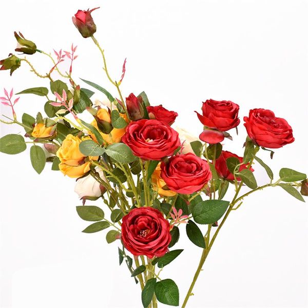 

decorative flowers & wreaths simulation flower list 6 festive roses wedding road lead home el party decoration holiday celebration gift diy