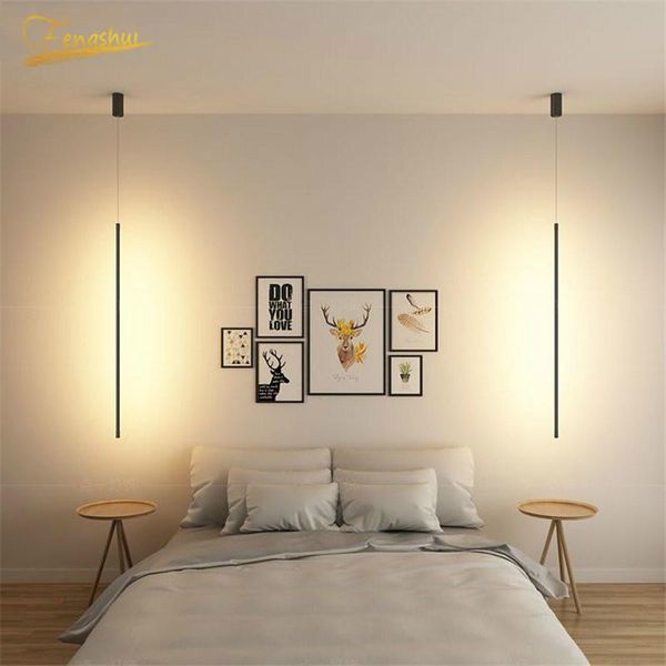 

pendant lamps modern led line lights nordic bedside lamp indoor art home decor simple living room hanging light fixtures