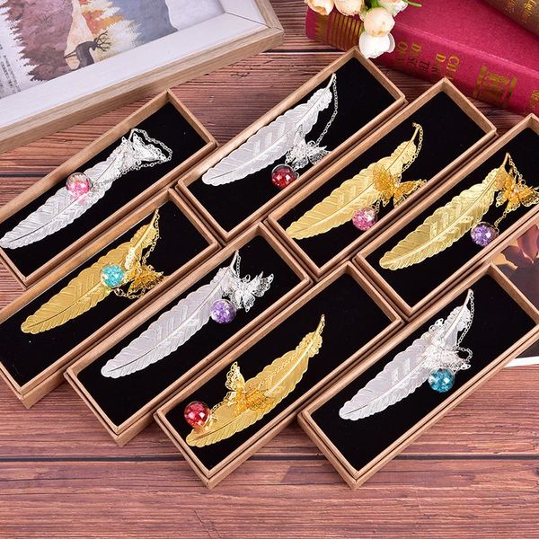 

bookmark 1pc retro vintage design of feather/butterfly creative metal bookmarks promotional gift stationery film book mark