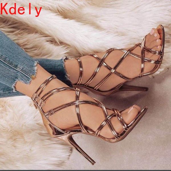 

sandals sale cross-ribbon high-heeled hollow fishmouth in women's shoes plus size 43 women, Black
