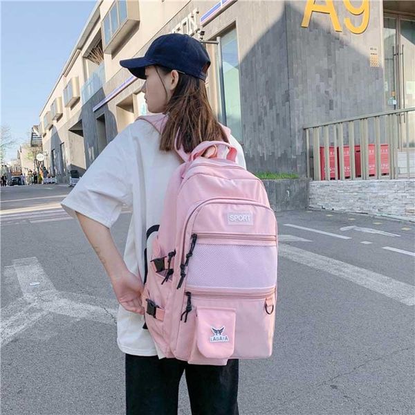 

backpack solid color school trend women's korean students backpacks for girls design female bags casual large capacity schoolbag
