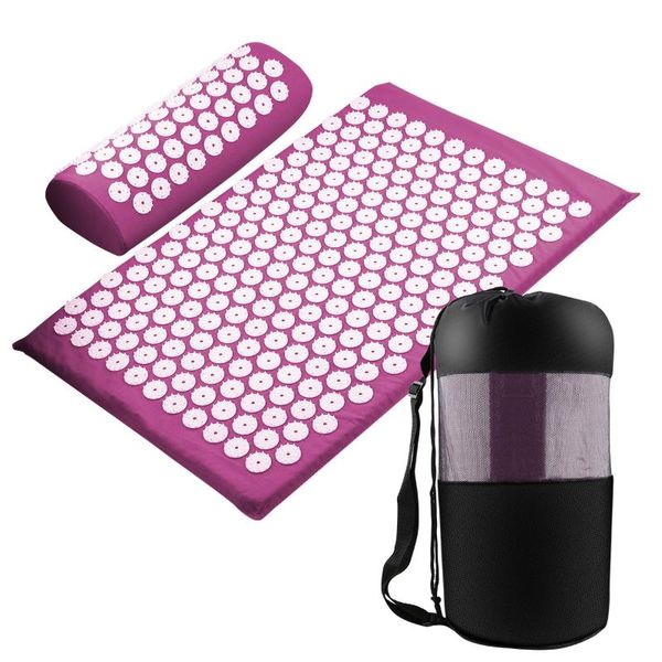 

yoga mats acupressure massage relieve stress back body pain spike cushion acupuncture mat
