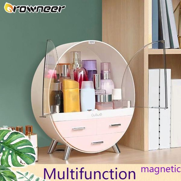 

deskmodern makeup organizers acrylic drawer magnetic cosmetic storage box large capacity lipstick brush jewelry holder