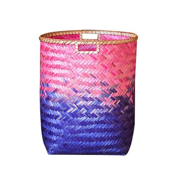 

storage baskets bamboo basket stylish personality red and purple graffiti hand-woven home decoration