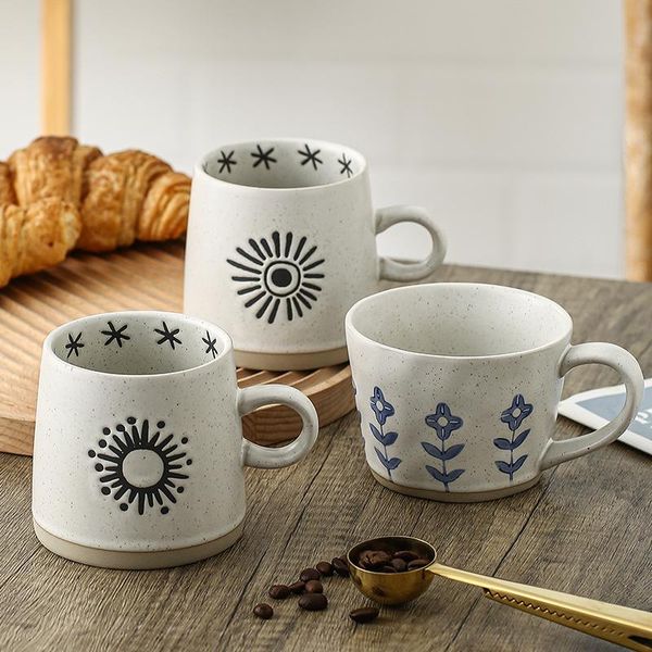 

mugs handmade pottery coffee cups microwave & dishwasher safe vintage breakfast mug for tea milk water retro home kitchen decor gifts