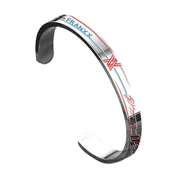 

bangle wholesale 5 pcs darling in the franxx bracelets for women men jewelry gifts japanese anime titanium steel open silver bracelet, Black