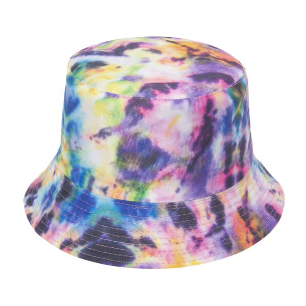 

european and american new 3d printing bucket hat tie-dyed reversible bucket hat mens and womens summer outdoor sun protection sun hat no. 1, Blue;gray