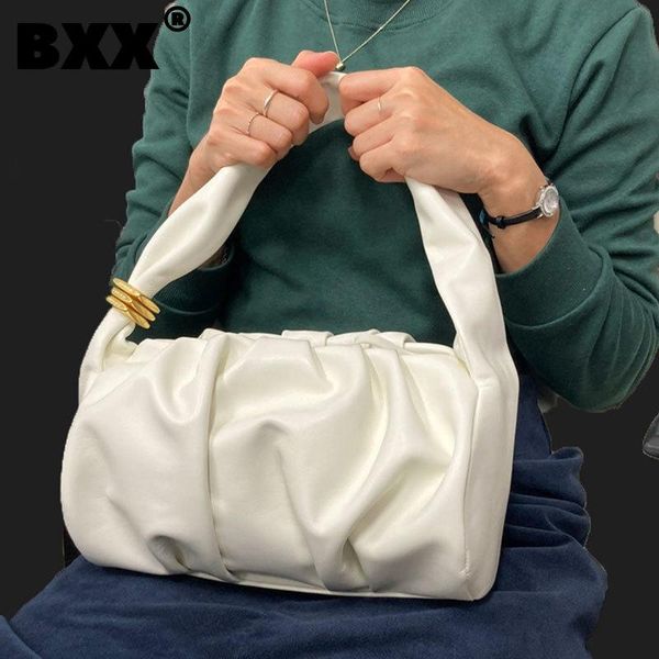 

evening bags [bxx] simple pleated pu leather clouds for women 2021 summer shoulder bag handbags trending luxury hand hu158