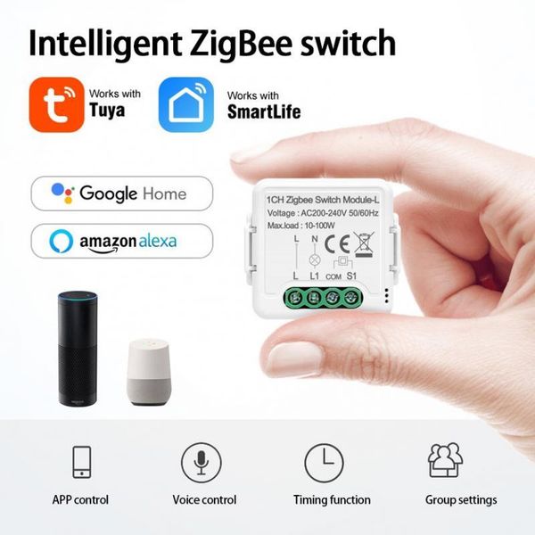 

smart home control tuya zigbee switch module relay 1 2 3 gang life app wireless compatible with alexa google assistant