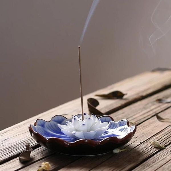

fragrance lamps jingdezhen lotus ceramic incense holder handmade stick burner gifts and crafts home decorations censer sandalwood