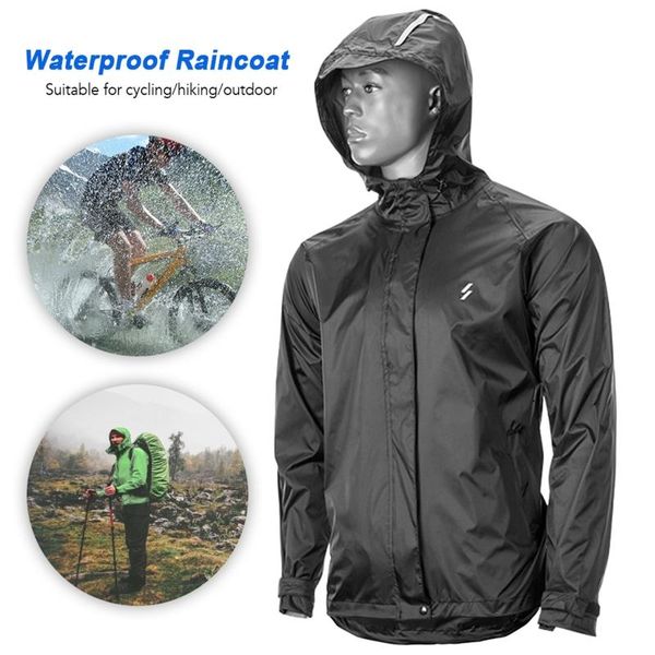 

men women windproof waterproof cycling mtb bicycle rain jacket outdoor sports hooded raincoat running m-3xl, Black;red