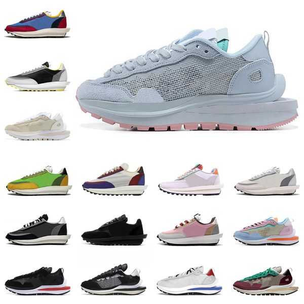 

36-45 mens womens casual shoes waffle vaporwaffle pine green pure platinum fragment light smoke grey men women trainers sports sneakerskhlg, Black