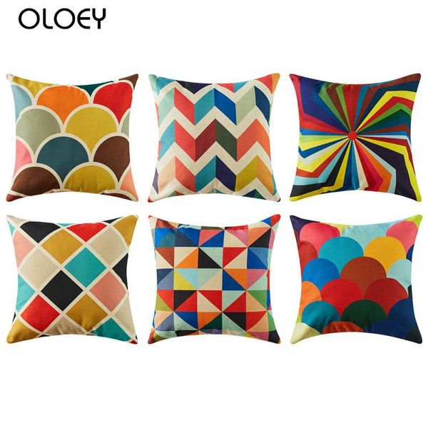 

geometric decoration ornament pillowcase linen sofa comfortable home decorations 45*45cm cushion cover decorative pillows pillow case