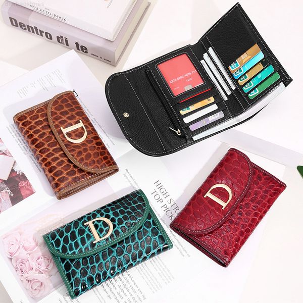 

wallet 2021 leather short women's rest versatile folding ultra thin, Red;black