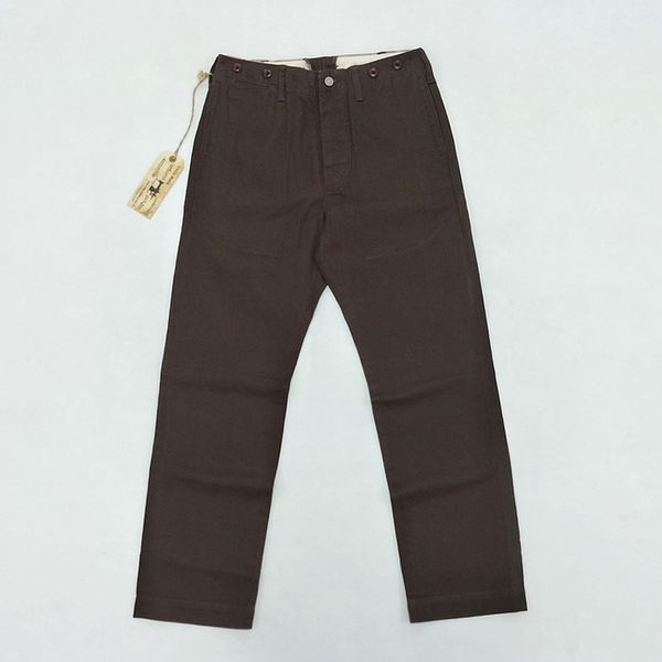 

bob dong coffee dark male casual pants stripes suit retro overalls plus size 28-38 227j, Black