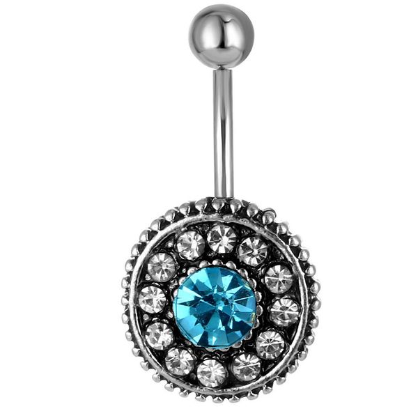 

d0731 clear color belly navel stud, Silver