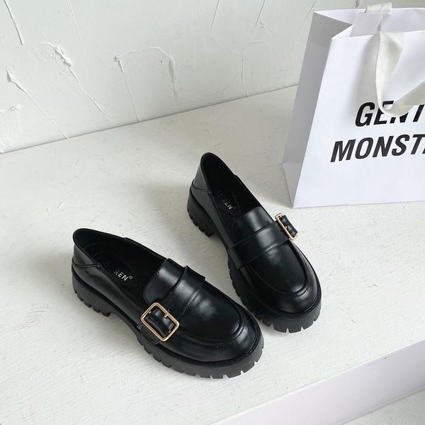 

dress shoes 2021 spring british style female college casual, Black