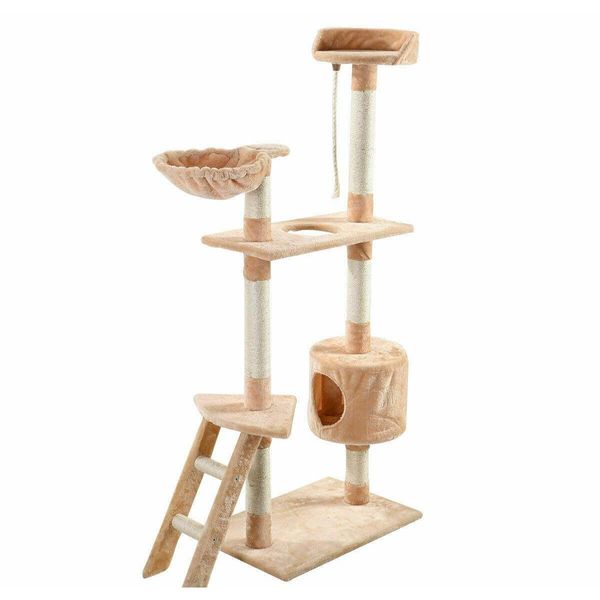 

60" inch kitten pet house hammock cat tree tower condo scratc jlloug warmslove