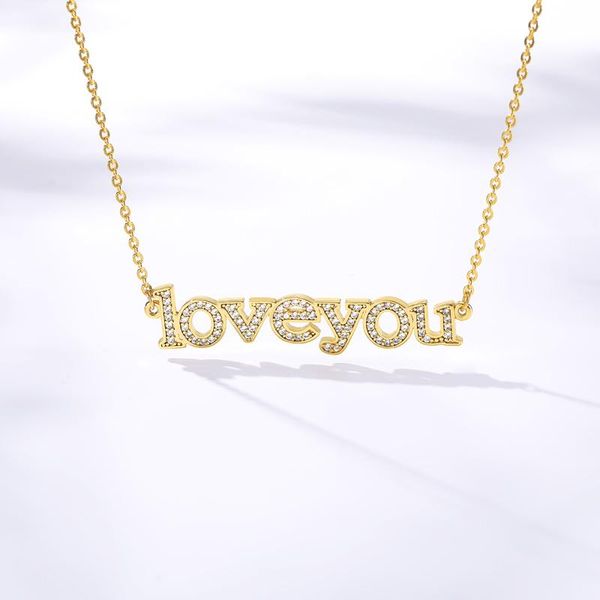 

pendant necklaces love you necklace for wife women's romantic sweet jewelry babygirl valentine's day birthday surprise gift girlfr, Silver