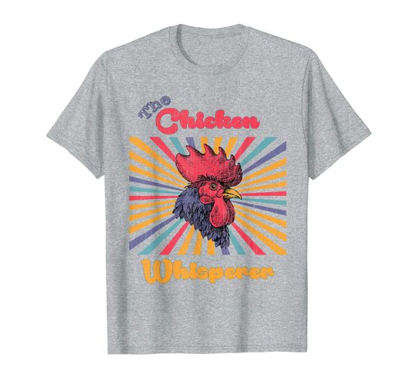 

the chicken whisperer retro chicken lover farming design t-shirt, White;black
