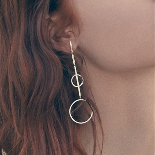 

fashion simple street p popular style versatile new geometric ring earrings b1263, Silver