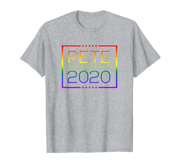 

pete buttigieg 2020 - democrat for president - rainbow pride t-shirt, White;black