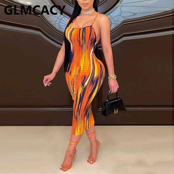 

women spaghetti strap backless printed & club midi dress 210702, Black;gray