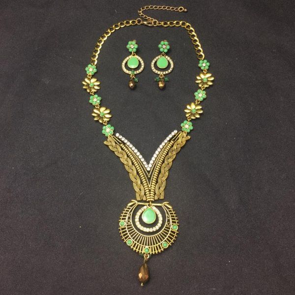 

ukmoc women candy beads flower chain rhinestones vintage alloy pendant fashion accessories jewelry chokers necklaces earrings, Silver