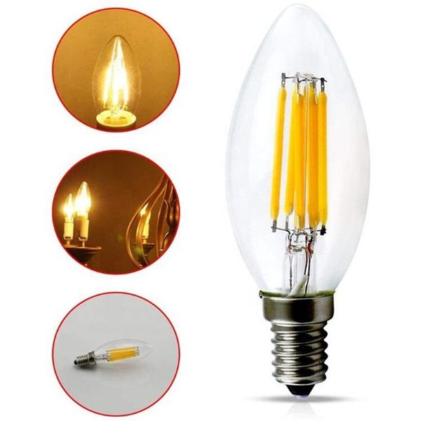 

bulbs c35/c35l e14 220v led filament candle bulb 4w 8w 12w antique retro edison lights for chandelier