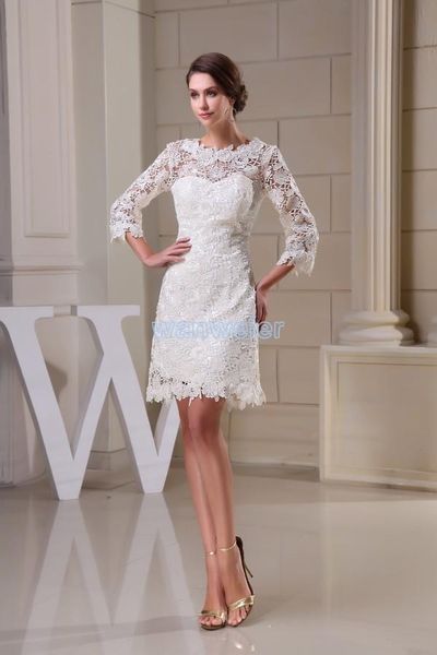 

bridesmaid dress modest 2014 design custom size plus gown beach long sleeve lace short white dresses, White;pink